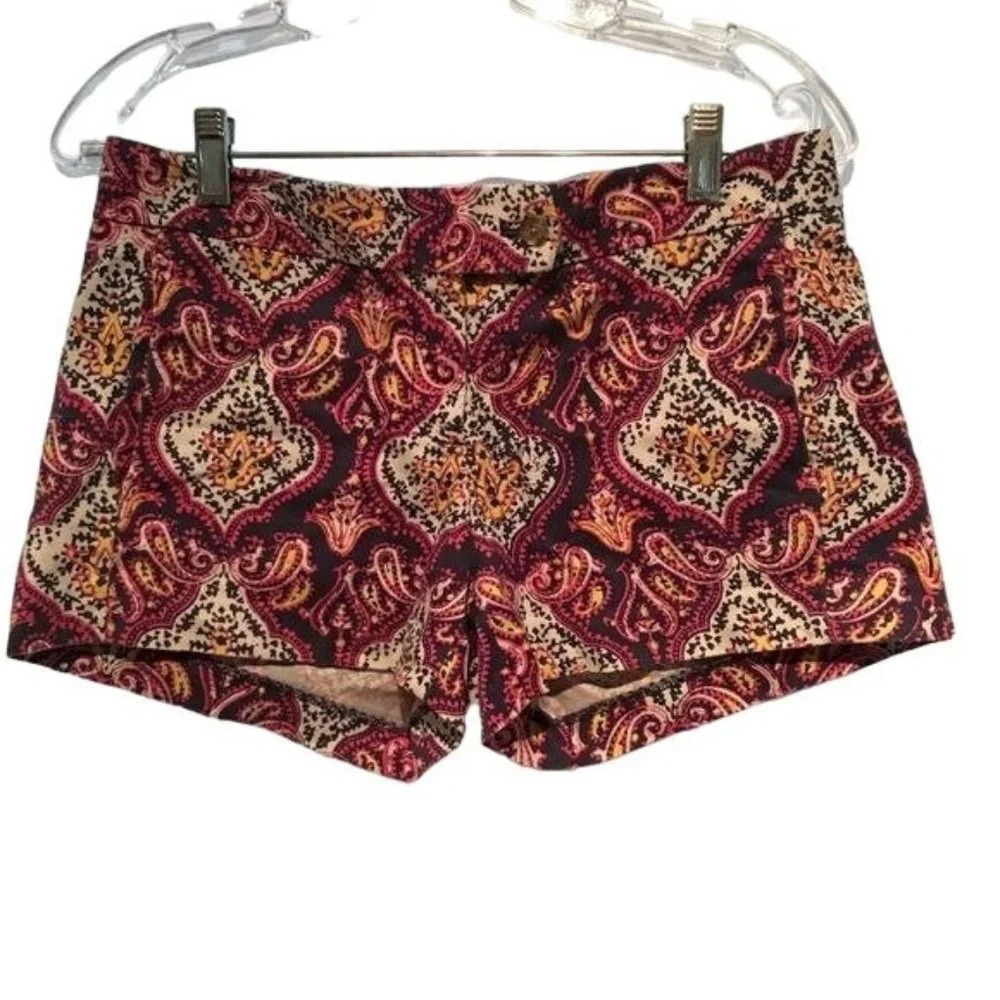 J. Crew Womens Jrs City Chic Shorts Boho Preppy Multicolored Paisley Size 2